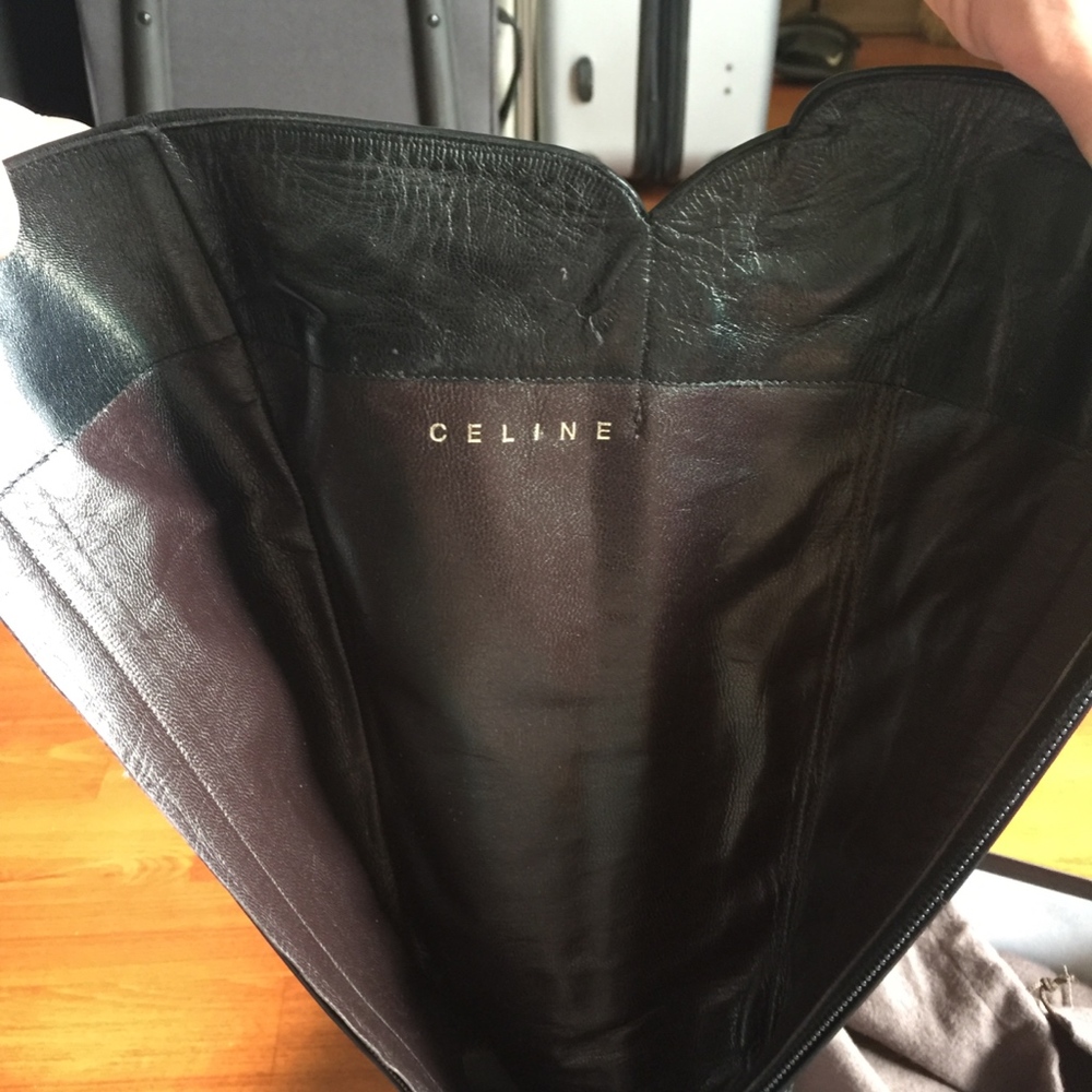 NIB Celine Black Leather Tall Boots 7 / 37 - Picture 2 of 8